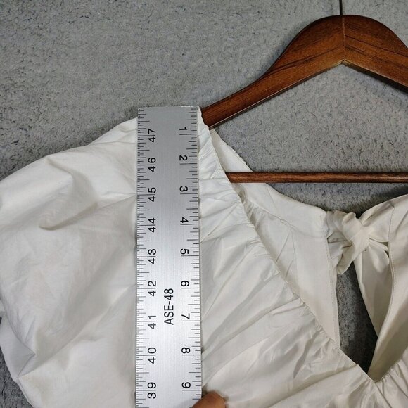J.Crew Cecily Top Women's 00 White Voluminous Sleeve Cropped Blouse Preppy NWT - Picture 10 of 12